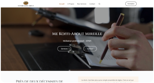 Site web et marketing digitale pour notaire Abidjan Plateau