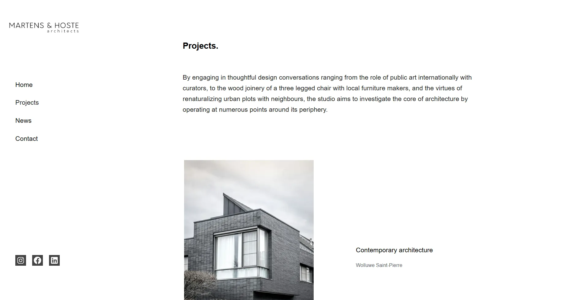 Studio d'architecture en Belgique - Page d'accueil